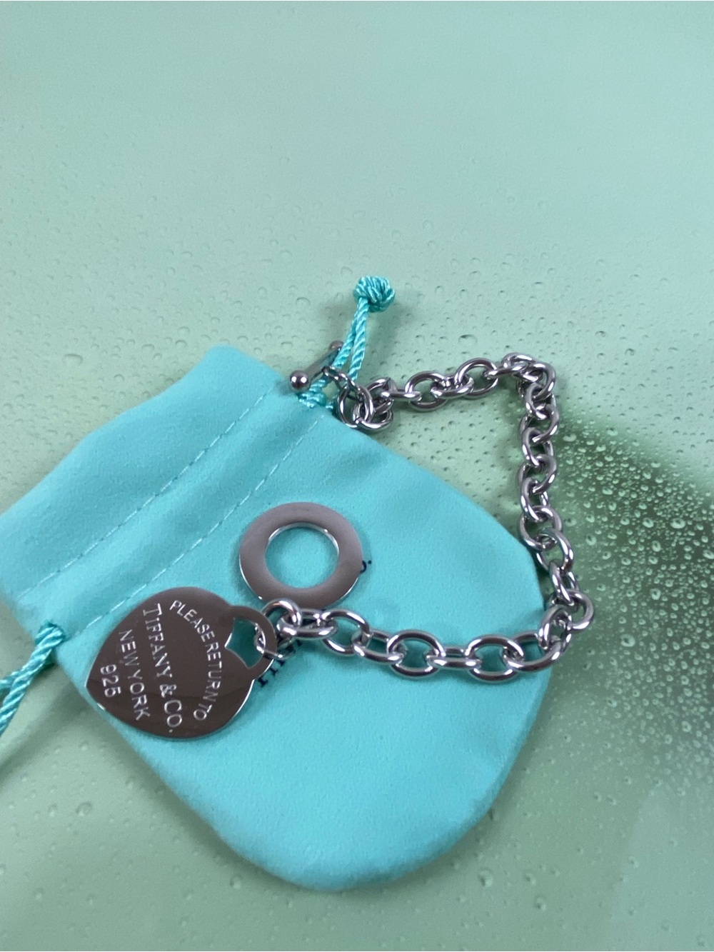 Tiffany & Co. Sterling Silver Toggle Charm Bracelet in Signature Blue